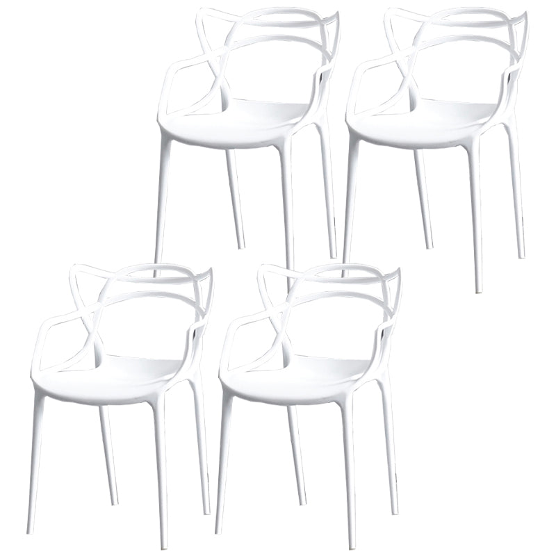Sillas contemporáneas que cenan las sillas laterales de la parte posterior abierta del brazo con las piernas plásticas para la cocina