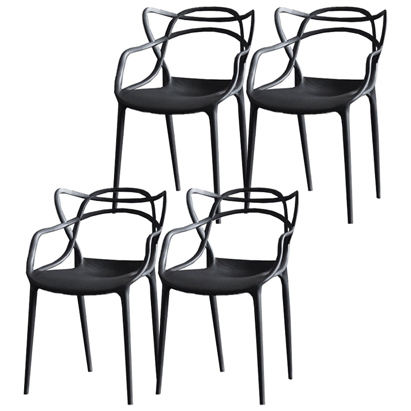 Sillas contemporáneas que cenan las sillas laterales de la parte posterior abierta del brazo con las piernas plásticas para la cocina