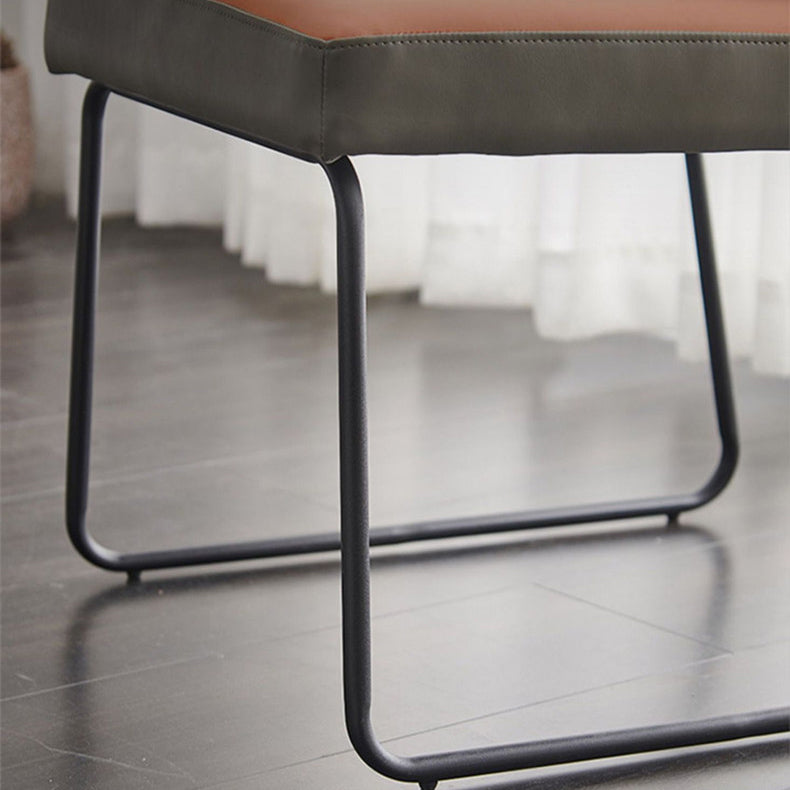 Silla lateral de cuero moderna para sala de estar, silla de comedor con respaldo sólido y acabado mate