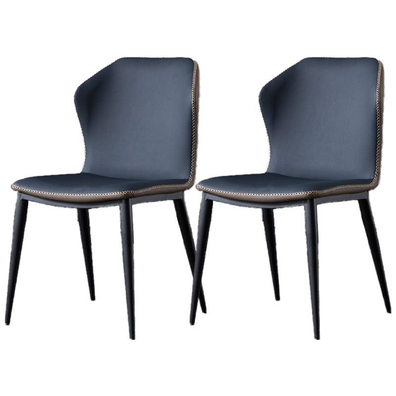 Sillas de comedor de piel sintética de estilo industrial Silla lateral con respaldo lateral