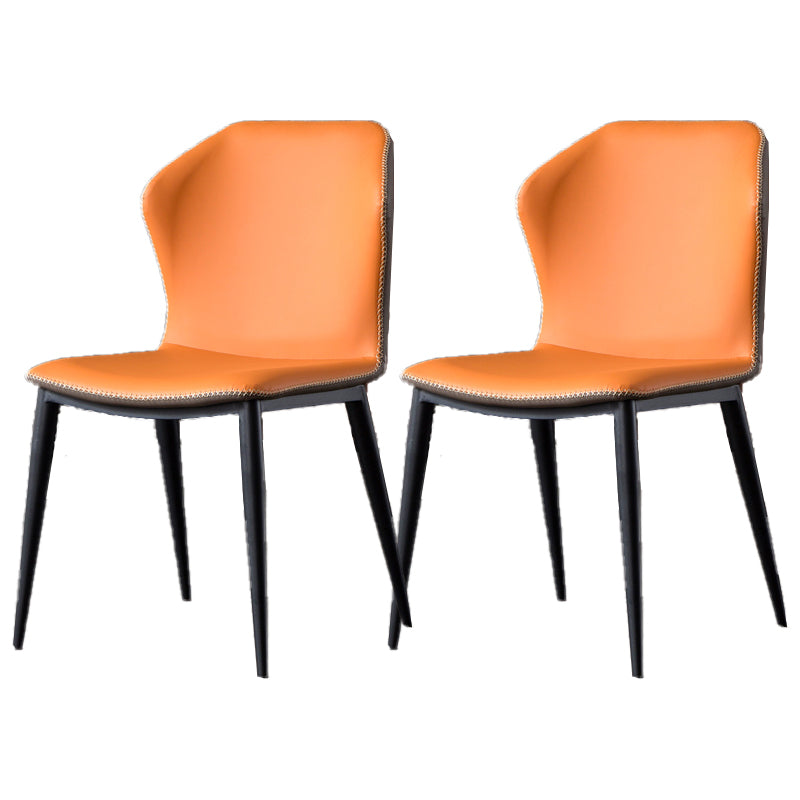 Sillas de comedor de piel sintética de estilo industrial Silla lateral con respaldo lateral