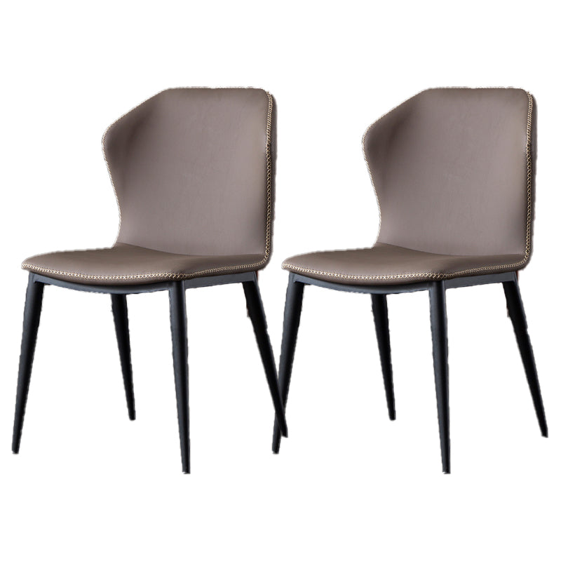 Industrial Style Faux Leather Dining Chairs Wingback Side Chair