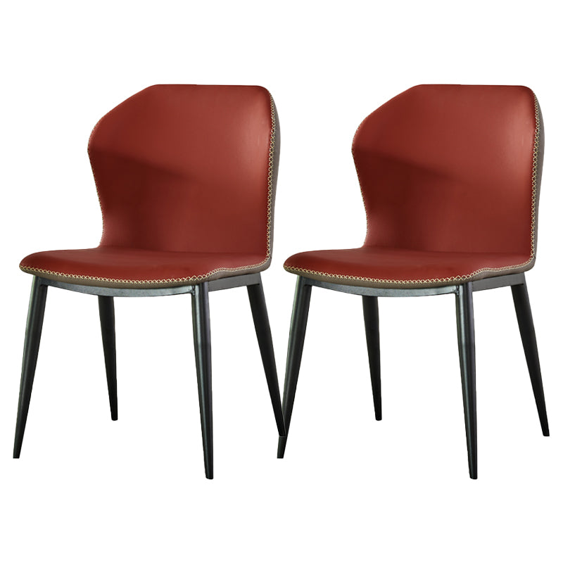 Sillas de comedor de piel sintética de estilo industrial Silla lateral con respaldo lateral