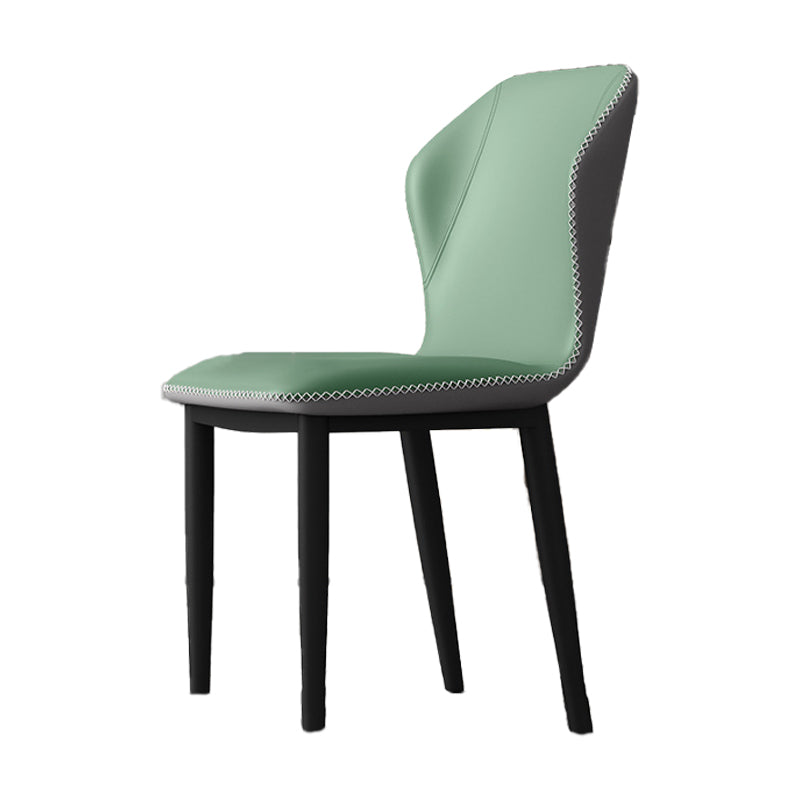 Silla de comedor sin brazos con respaldo industrial, sillas de comedor de piel sintética para uso doméstico