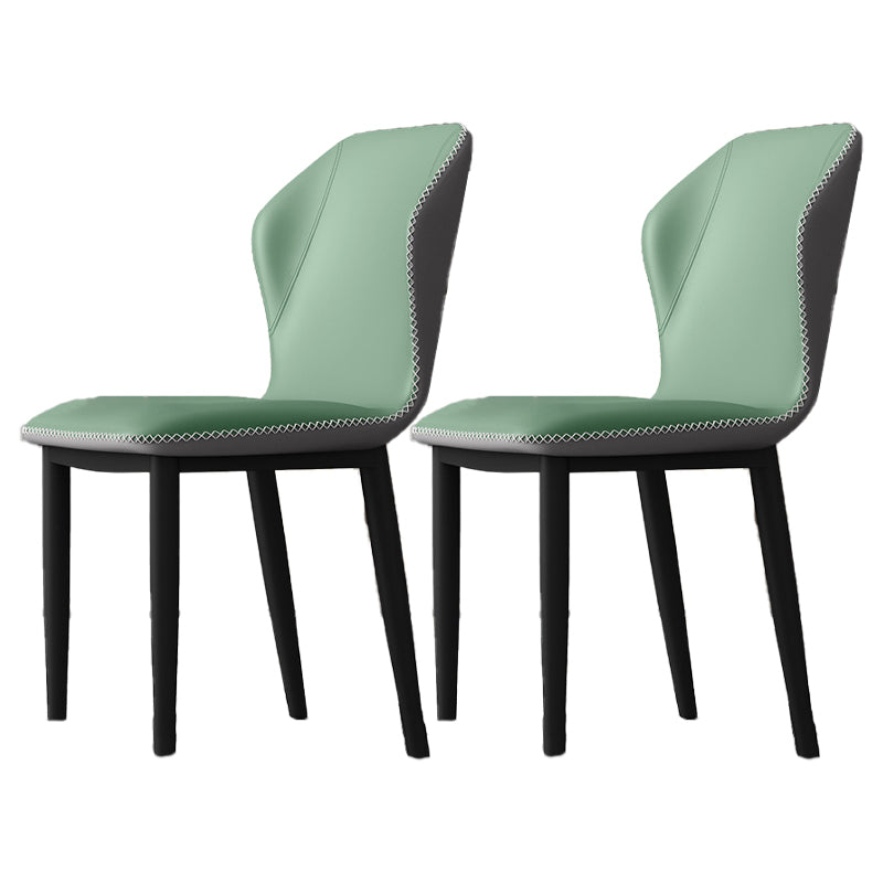 Silla de comedor sin brazos con respaldo industrial, sillas de comedor de piel sintética para uso doméstico