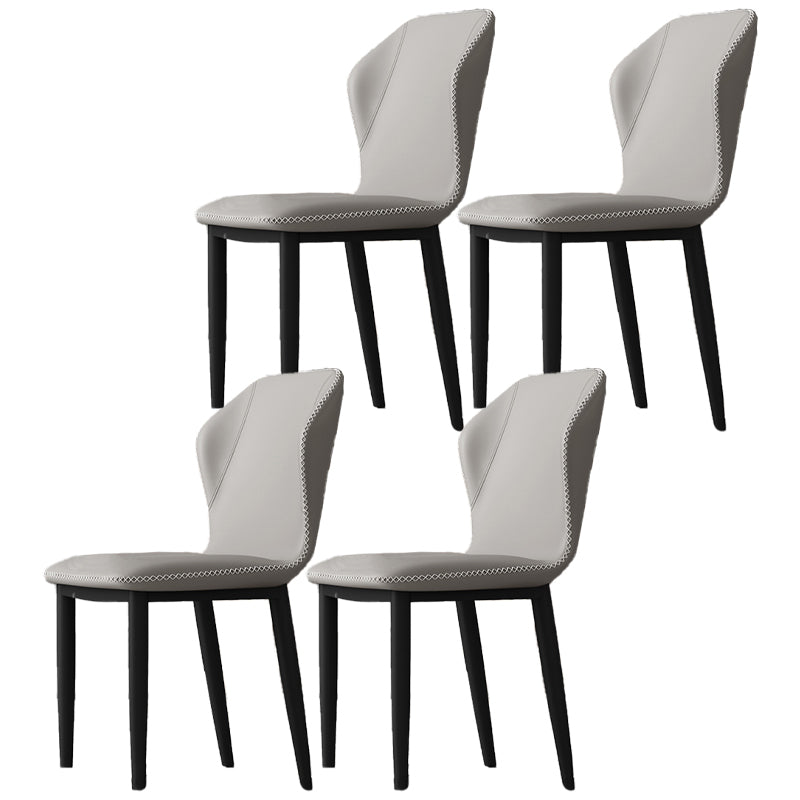 Silla de comedor sin brazos con respaldo industrial, sillas de comedor de piel sintética para uso doméstico
