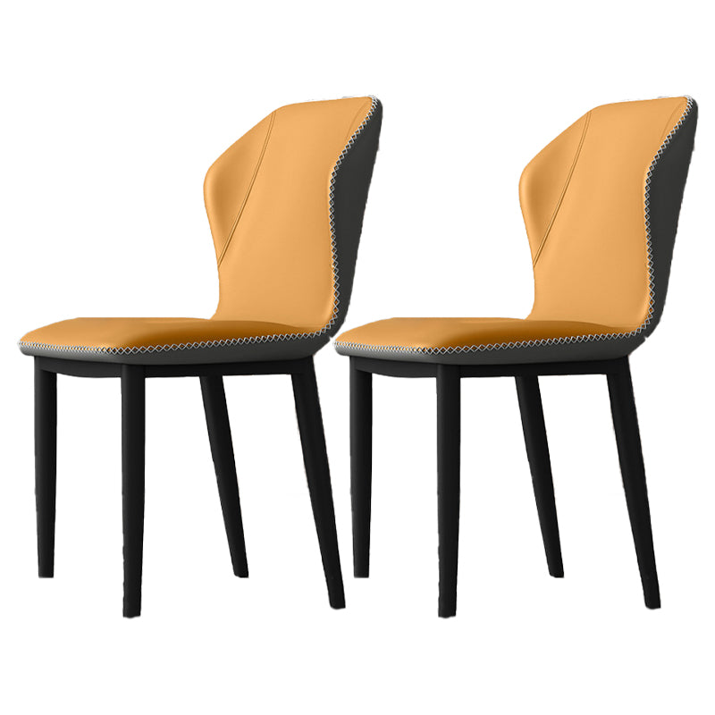 Silla de comedor sin brazos con respaldo industrial, sillas de comedor de piel sintética para uso doméstico