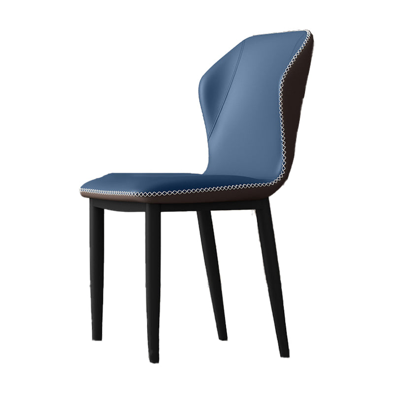 Industrial Wingback Armless Dining Chair Faux Leather Dining Chairs for Home Use