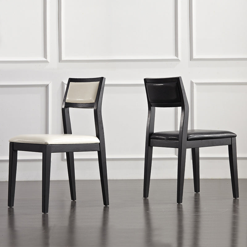 Eigentijdse stoelen Dining Armless Open Achterzijde stoelen met houten benen voor keuken