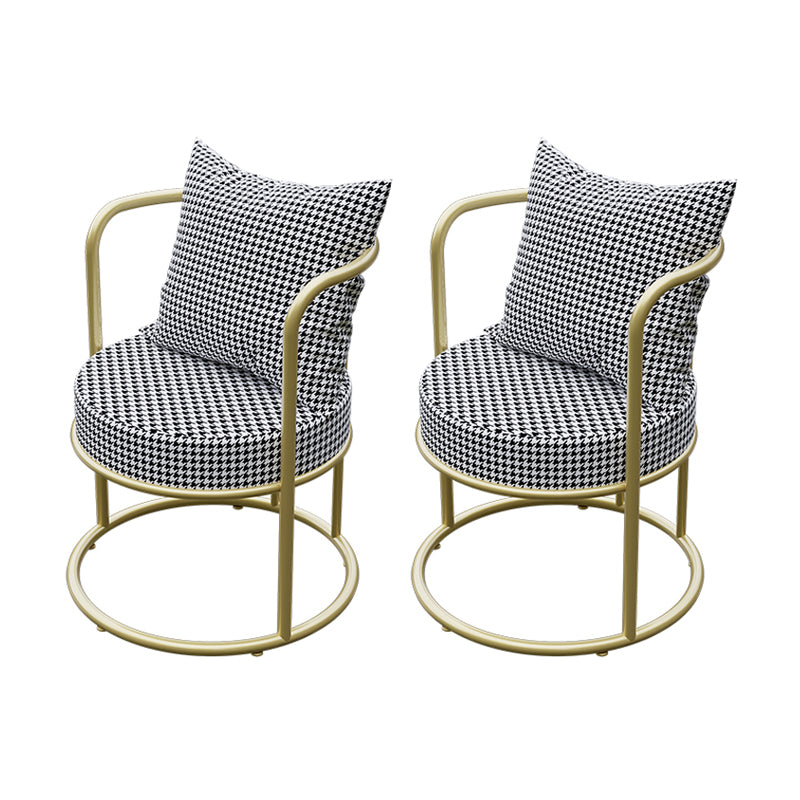 Silla de comedor de metal de estilo nórdico, sillones tapizados para uso en restaurantes