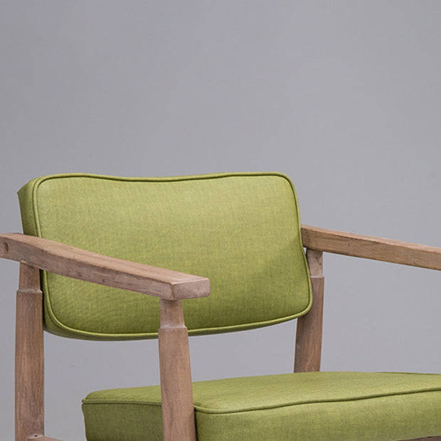 Silla de comedor de cuero con respaldo abierto de madera de caucho de granja con acabado mate