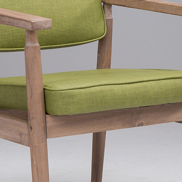 Silla de comedor de cuero con respaldo abierto de madera de caucho de granja con acabado mate