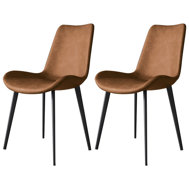 Silla de comedor estilo moderno, sillas sin brazos con patas de metal para cocina