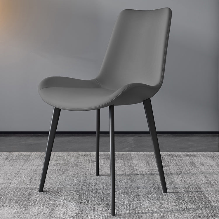Silla de comedor estilo moderno, sillas sin brazos con patas de metal para cocina