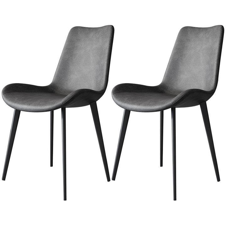 Silla de comedor estilo moderno, sillas sin brazos con patas de metal para cocina