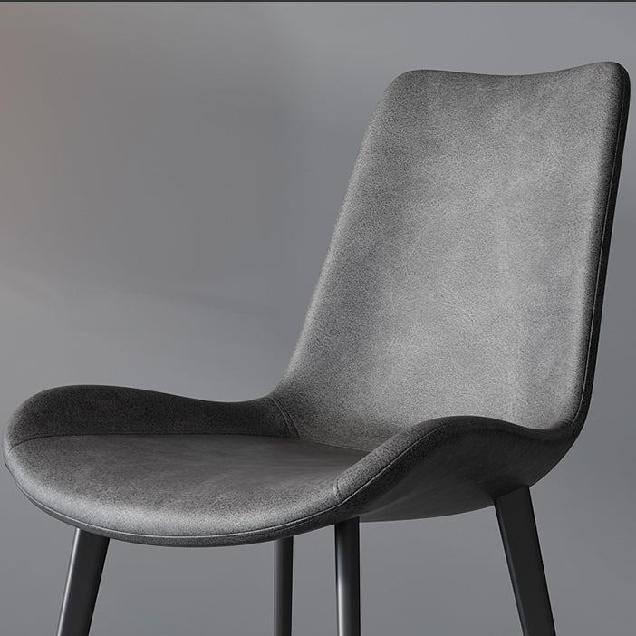 Silla de comedor estilo moderno, sillas sin brazos con patas de metal para cocina