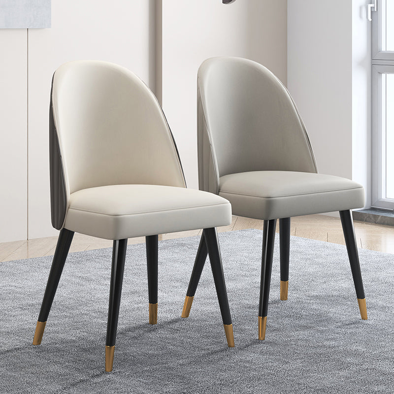Silla de comedor estilo moderno, sillas sin brazos con patas de metal para cocina