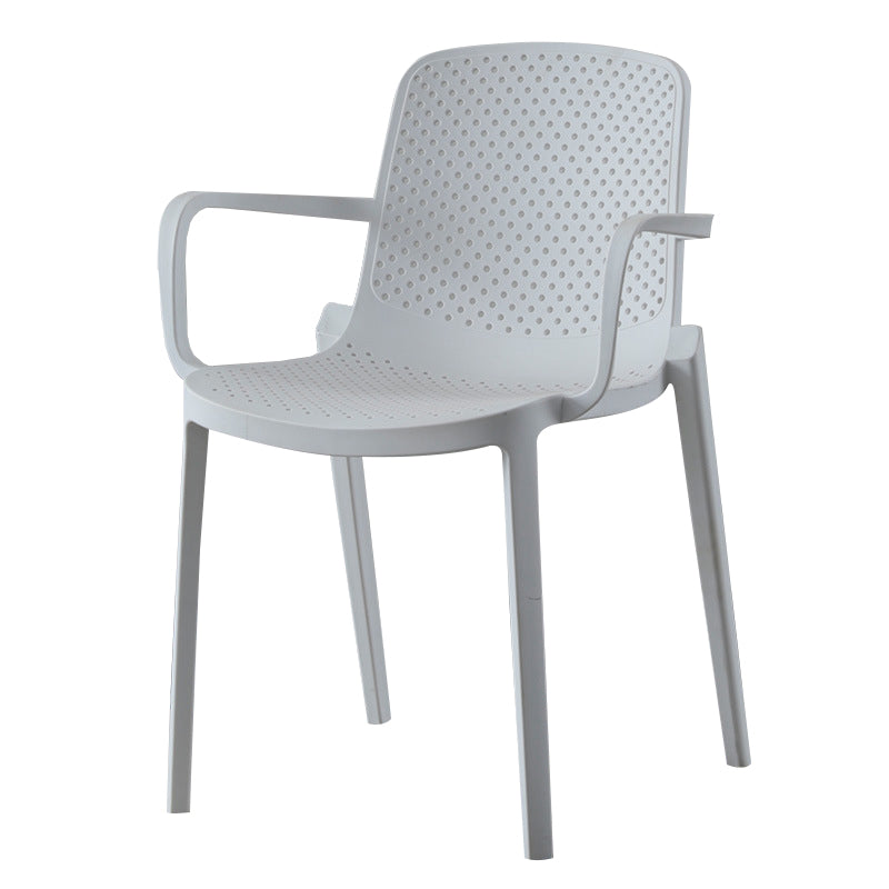 Silla plástica escandinava del brazo del comedor de la cocina Silla sólida de la parte posterior
