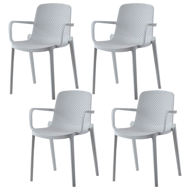 Silla plástica escandinava del brazo del comedor de la cocina Silla sólida de la parte posterior
