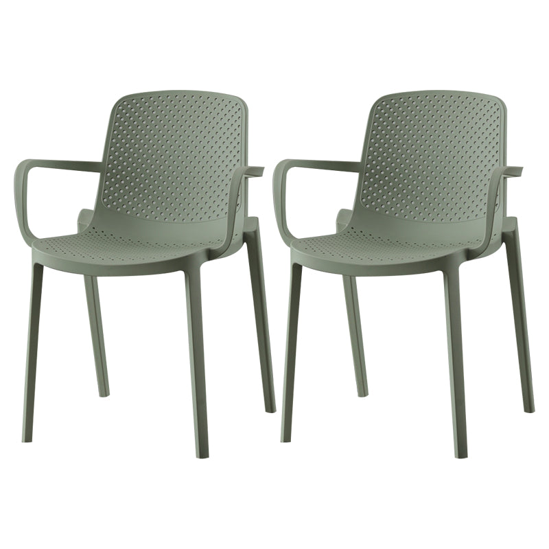 Silla plástica escandinava del brazo del comedor de la cocina Silla sólida de la parte posterior