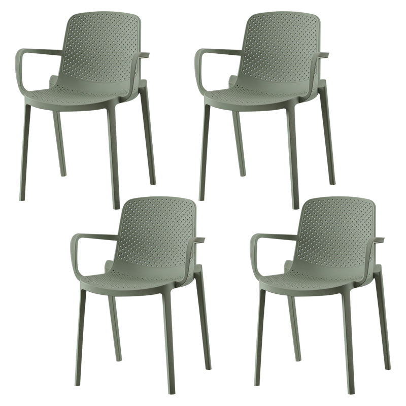 Silla plástica escandinava del brazo del comedor de la cocina Silla sólida de la parte posterior