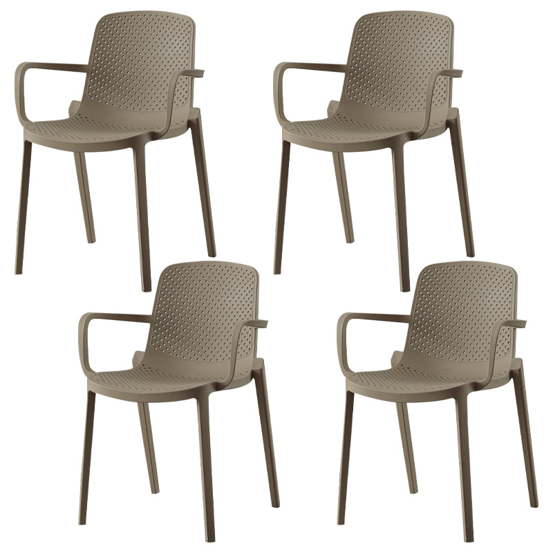 Silla plástica escandinava del brazo del comedor de la cocina Silla sólida de la parte posterior