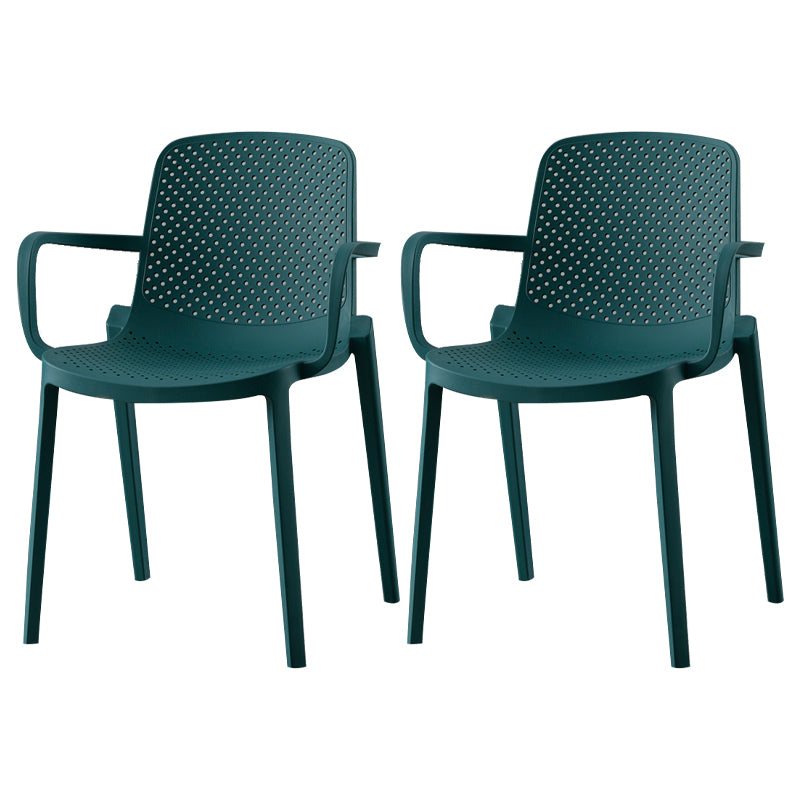 Silla plástica escandinava del brazo del comedor de la cocina Silla sólida de la parte posterior