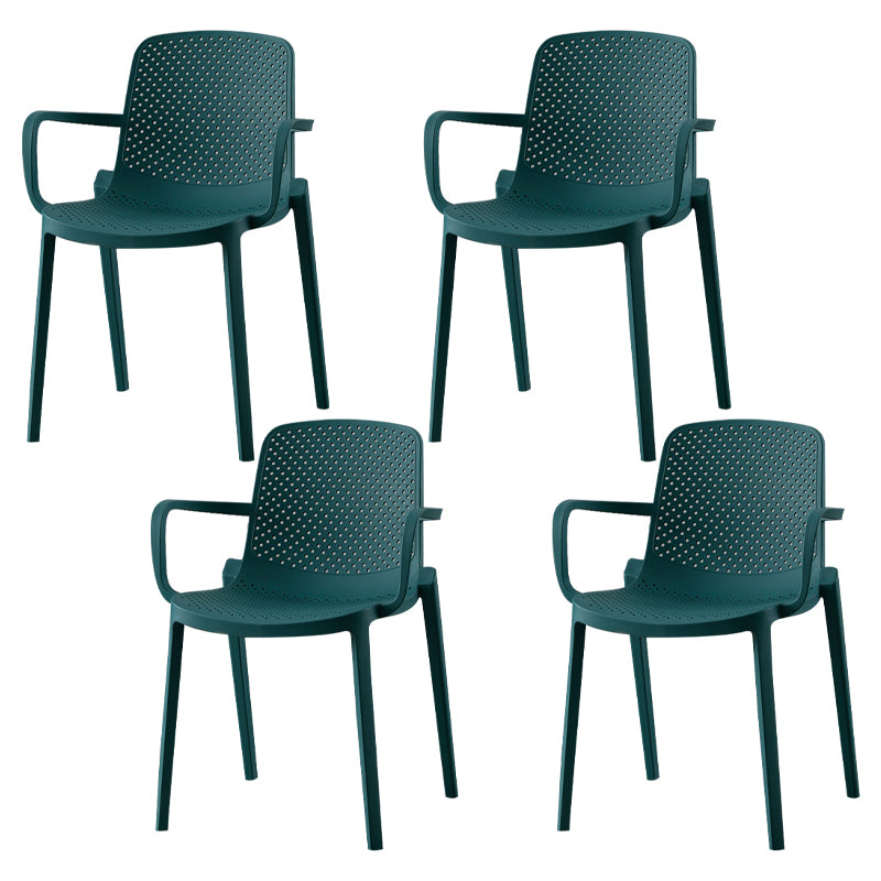 Silla plástica escandinava del brazo del comedor de la cocina Silla sólida de la parte posterior