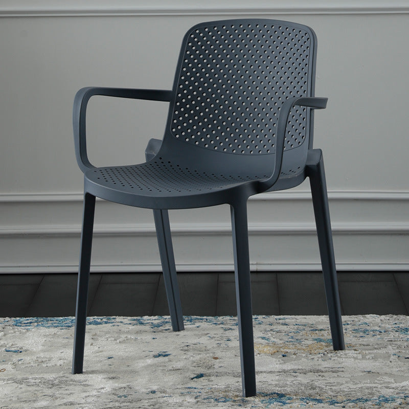 Silla plástica escandinava del brazo del comedor de la cocina Silla sólida de la parte posterior