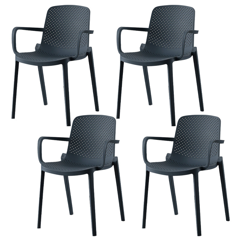 Silla plástica escandinava del brazo del comedor de la cocina Silla sólida de la parte posterior