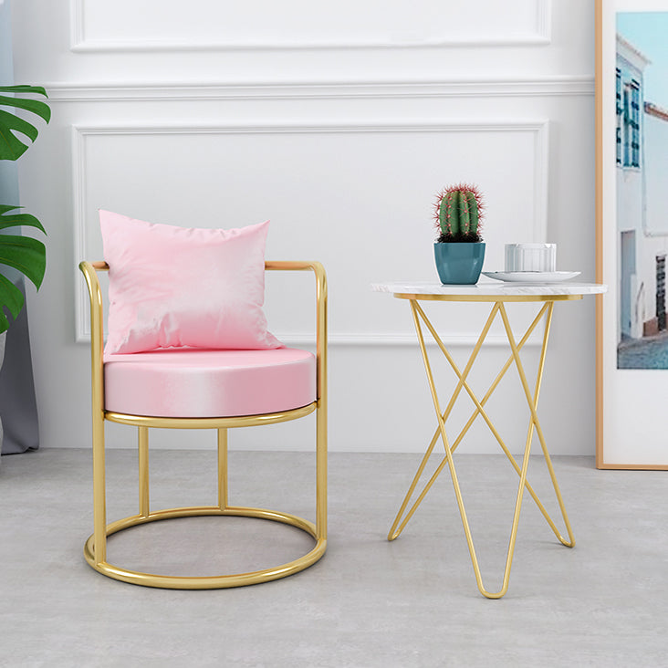 Sillas de comedor de metal Glam Silla lateral de terciopelo para uso doméstico