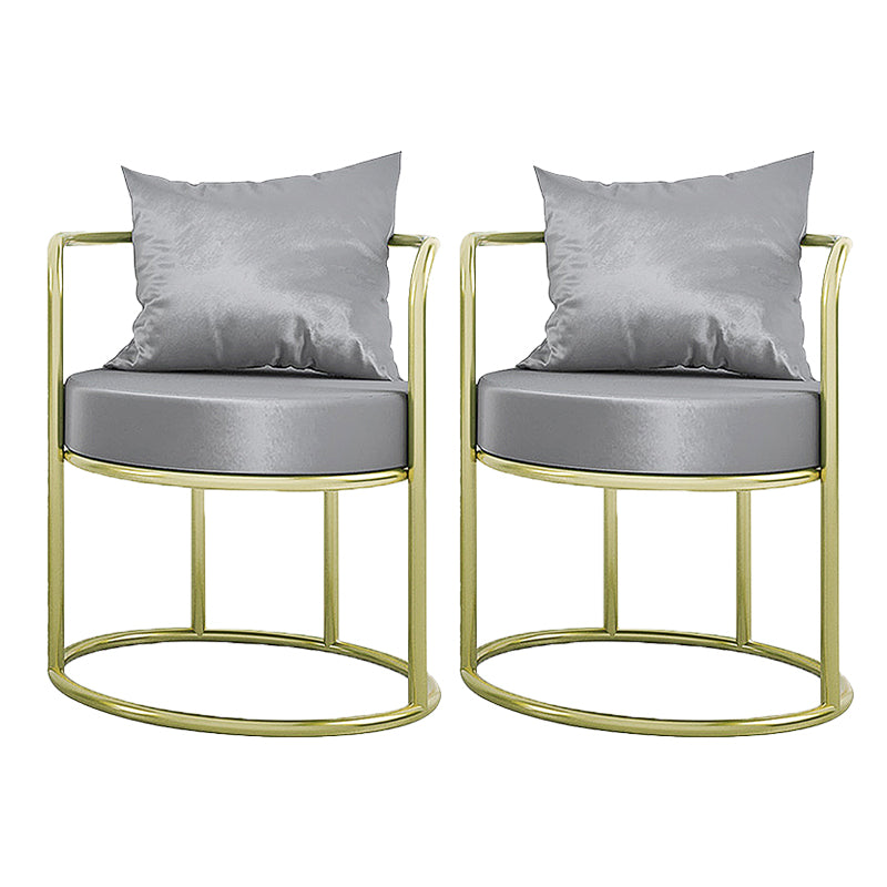 Sillas de comedor de metal Glam Silla lateral de terciopelo para uso doméstico