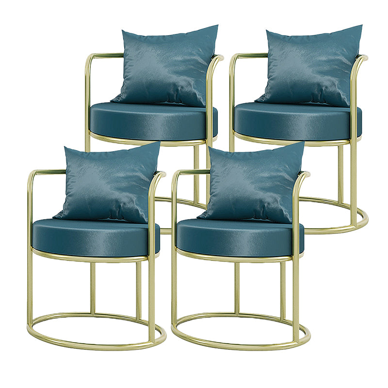 Sillas de comedor de metal Glam Silla lateral de terciopelo para uso doméstico