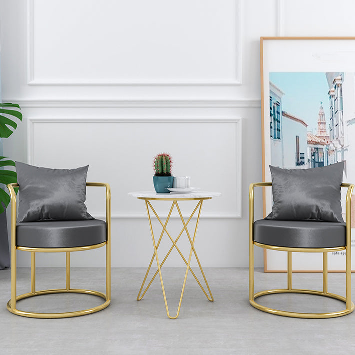 Sillas de comedor de metal Glam Silla lateral de terciopelo para uso doméstico