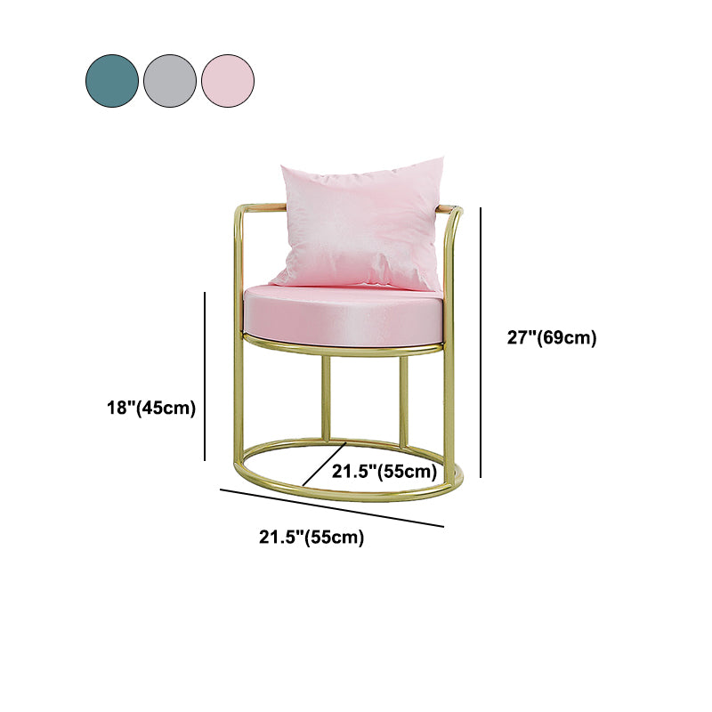Sillas de comedor de metal Glam Silla lateral de terciopelo para uso doméstico