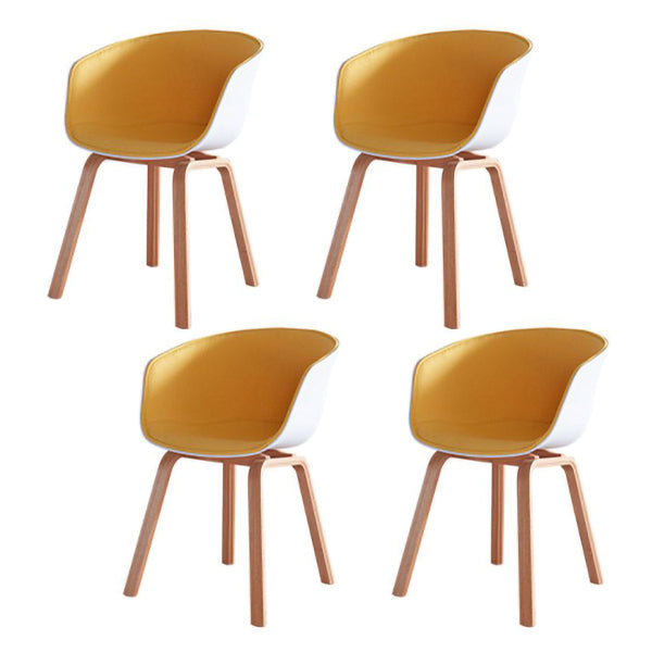 Silla estilo moderno sillón de comedor con patas de madera para cocina