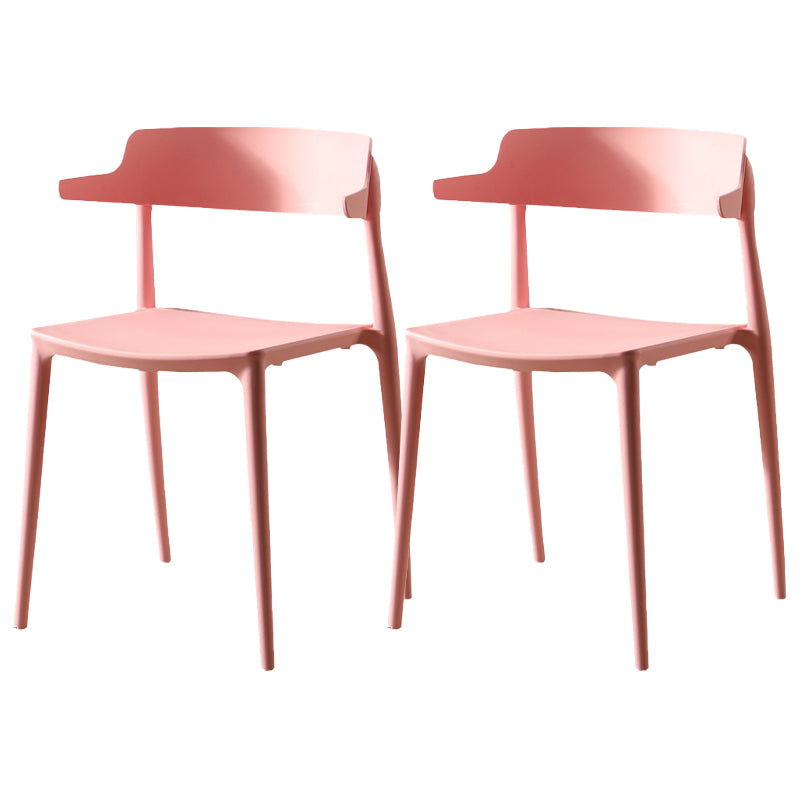 Scandinavian Plastic Dining Armless Chair Open Back Side Chair