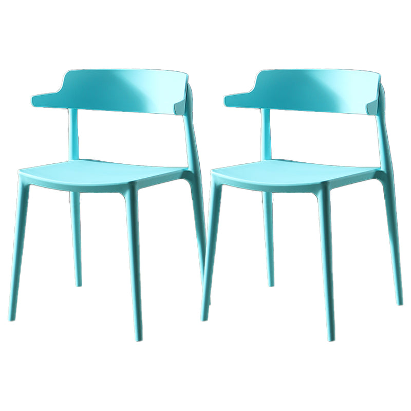 Scandinavian Plastic Dining Armless Chair Open Back Side Chair