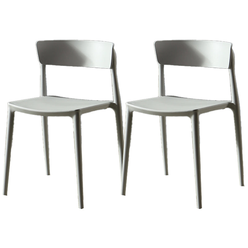 Scandinavian Plastic Dining Armless Chair Open Back Side Chair