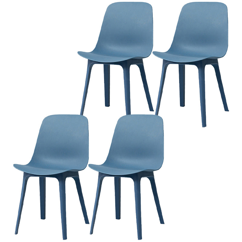 Silla escandinava sin brazos con respaldo sólido, sillas laterales de comedor de plástico