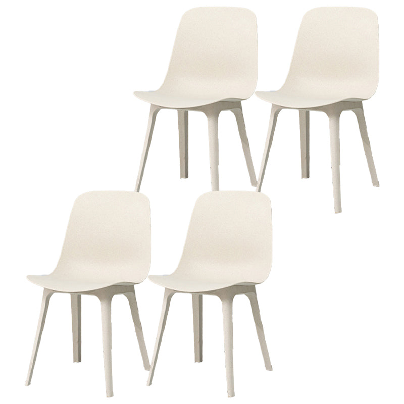 Silla escandinava sin brazos con respaldo sólido, sillas laterales de comedor de plástico