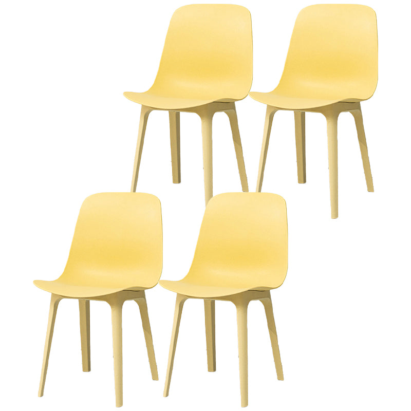 Silla escandinava sin brazos con respaldo sólido, sillas laterales de comedor de plástico