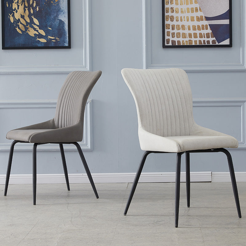 Silla lateral de cuero moderna para sala de estar Parsons Silla de comedor con acabado mate