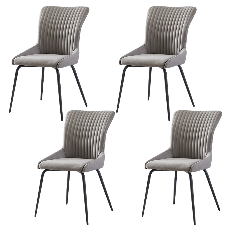 Silla lateral de cuero moderna para sala de estar Parsons Silla de comedor con acabado mate