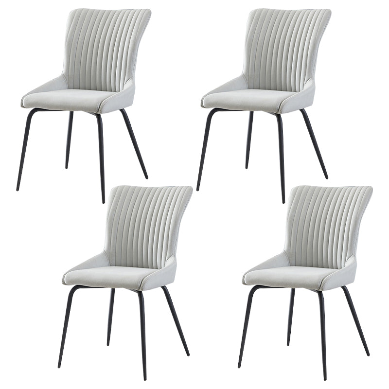 Silla lateral de cuero moderna para sala de estar Parsons Silla de comedor con acabado mate