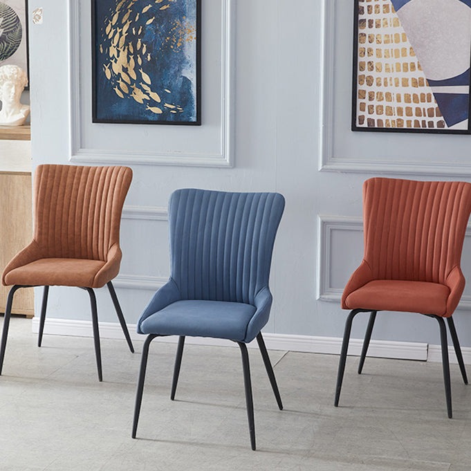 Silla lateral de cuero moderna para sala de estar Parsons Silla de comedor con acabado mate