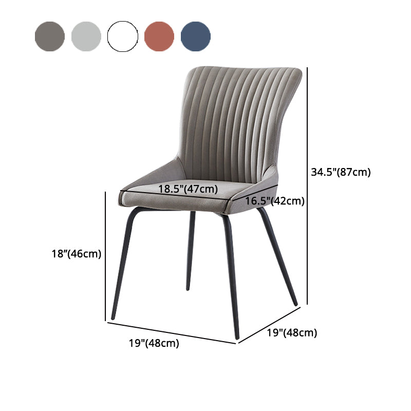 Silla lateral de cuero moderna para sala de estar Parsons Silla de comedor con acabado mate