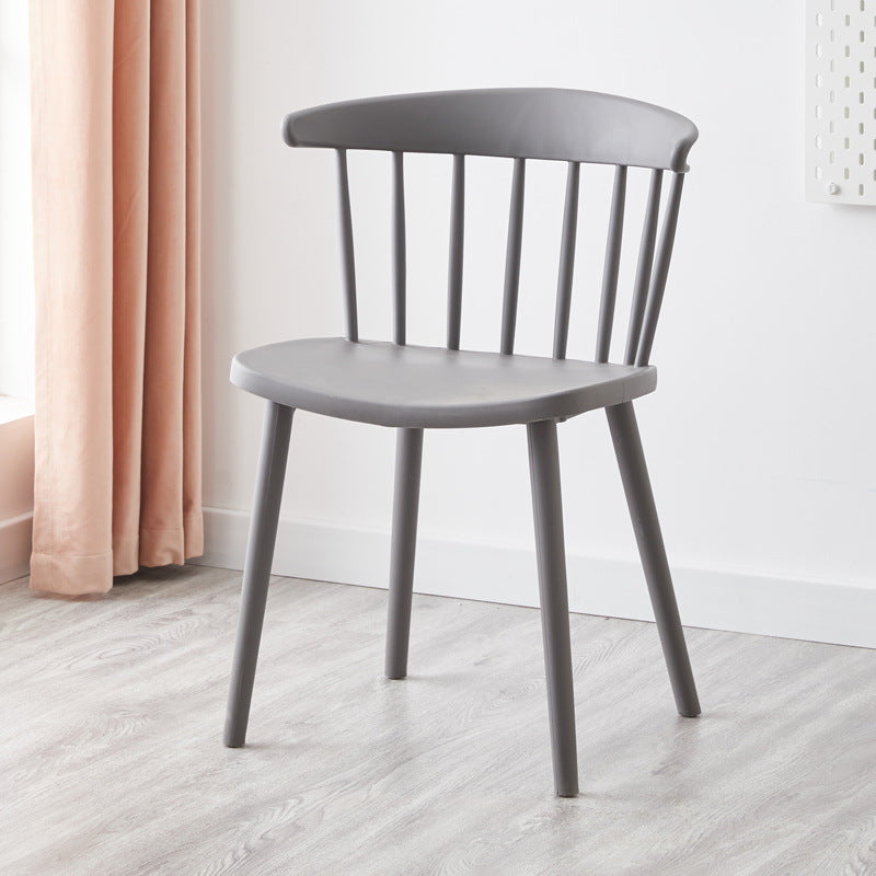 Scandinavian Plastic Dining Kitchen Room Chair Windsor Back Side Chair