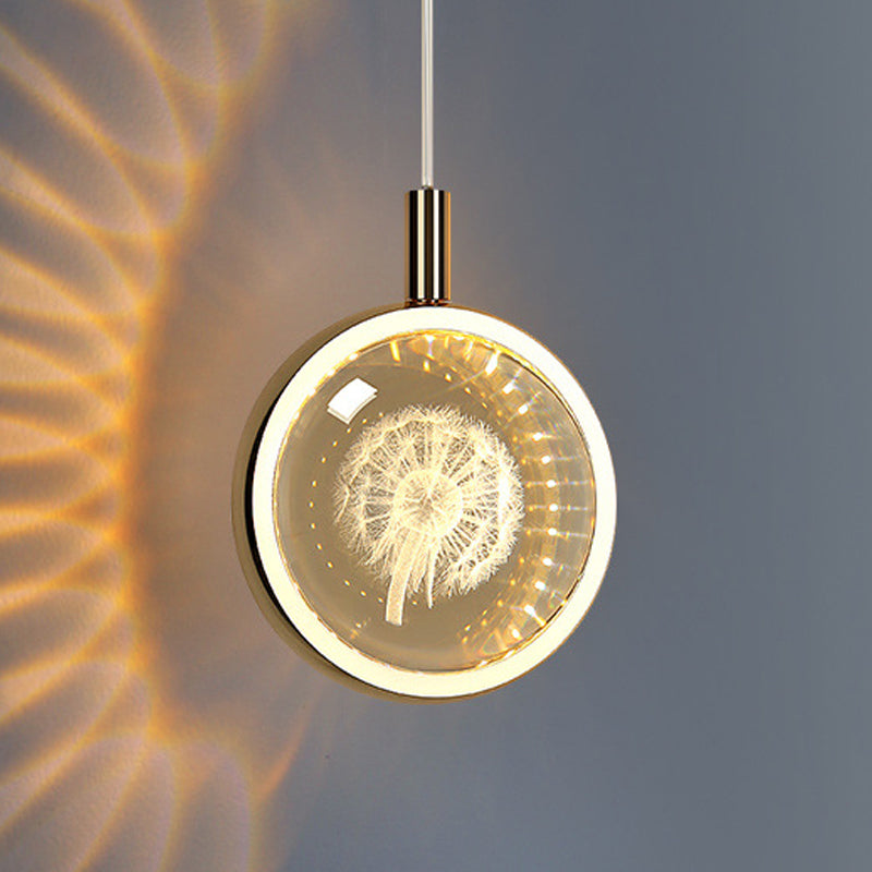 Ball Hanging Lights Modern Style Crystal 1 Light Pendant Light Kit