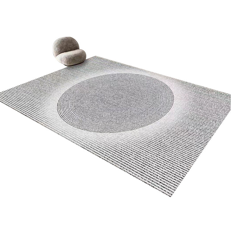 Light Brown Line Rug Polyester Modern Rug Washable Rug for Living Room